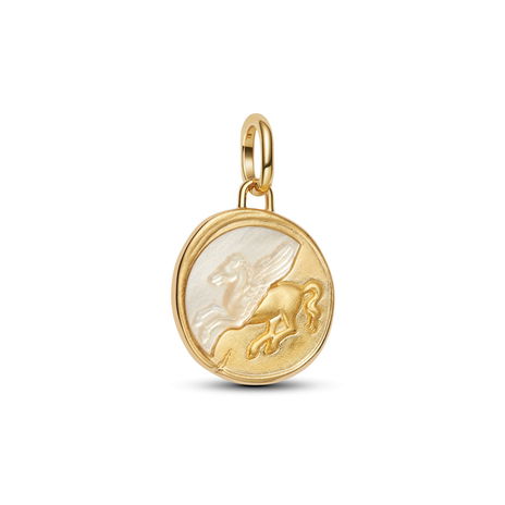 Pegasus 14K Gold-Plated Medallion W Pear