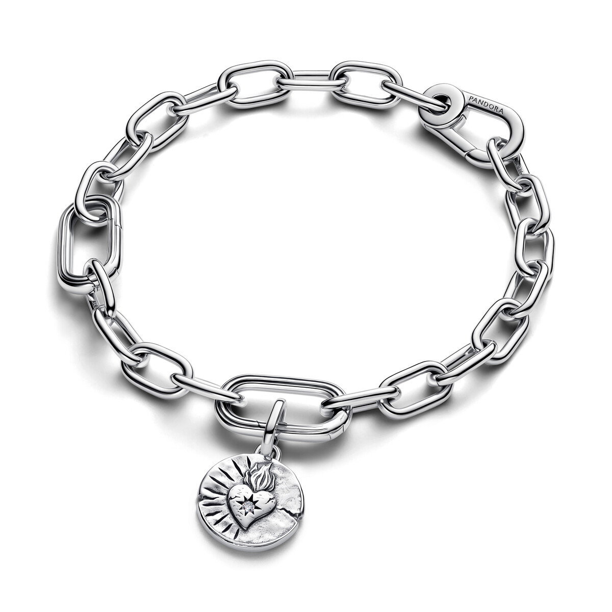 Heart Silver Medallion W Clr Cb Zir