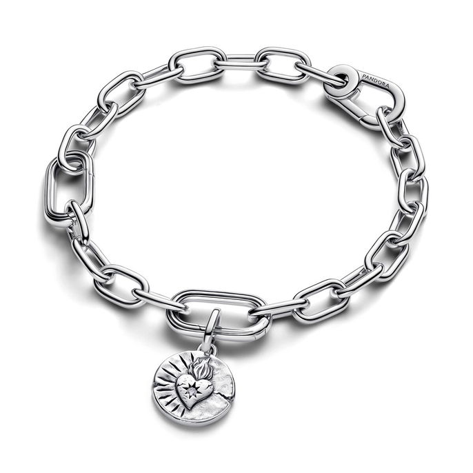 Heart Silver Medallion W Clr Cb Zir