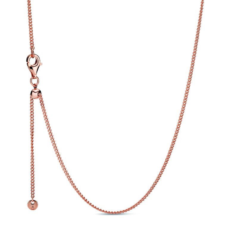 Curb Chain Necklace 14K Rose Gold Plating