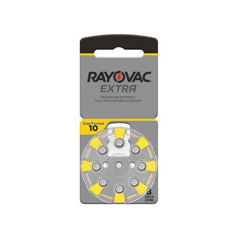 Powermax - Hearing Aid Batteries Size 10 - 8 Pack - Yellow