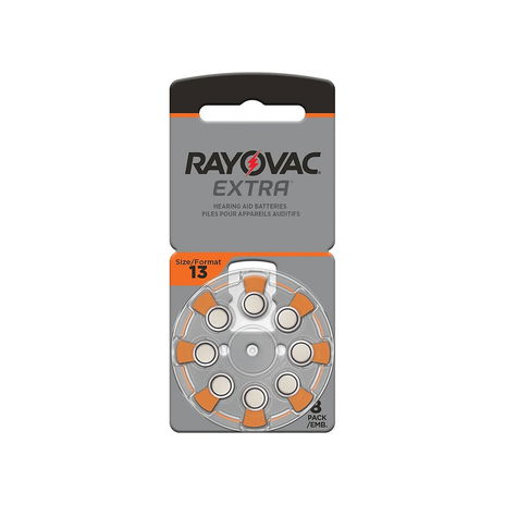 Powermax - Hearing Aid Batteries Size 13 - 8 Pack - Orange