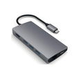 Satechi - USB-C Multi-Port Adapter 4K with Ethernet V2 - Silver Satechi - USB-C Multi-Port Adapter 4K with Ethernet V2 - Silver