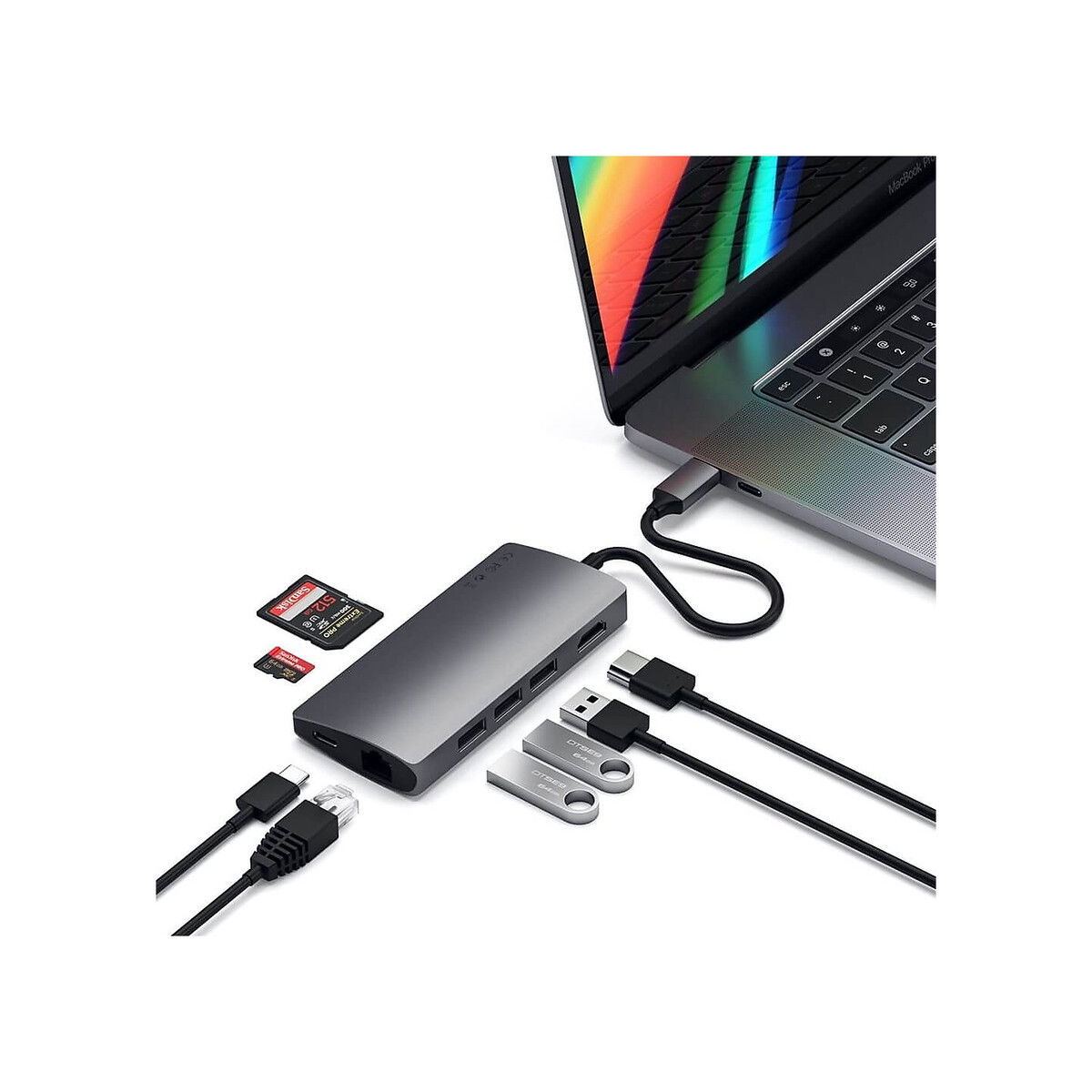 Satechi - USB-C Multi-Port Adapter 4K with Ethernet V2 - Silver