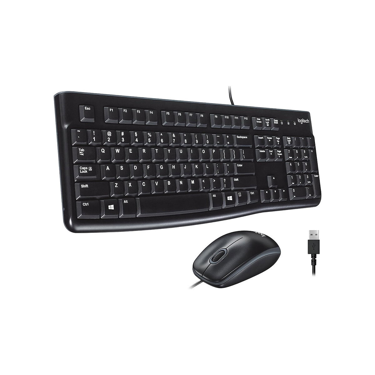Logitech - MK120 Corded Keyboard and Mouse Combo