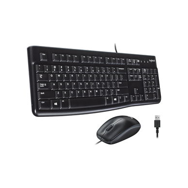 Logitech - MK120 Corded Keyboard and Mouse Combo