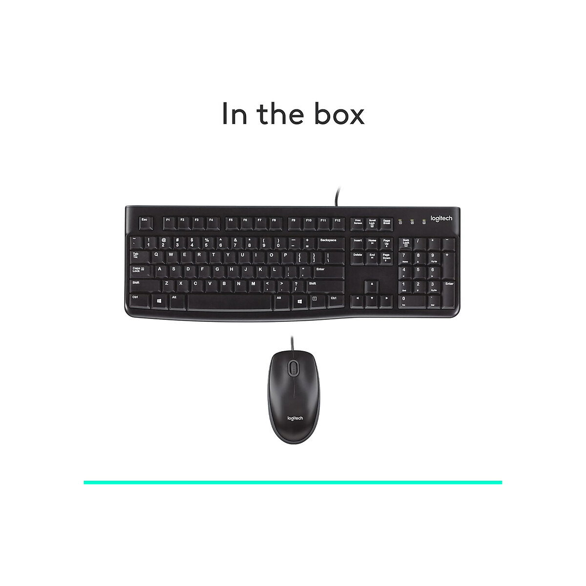 Logitech - MK120 Corded Keyboard and Mouse Combo
