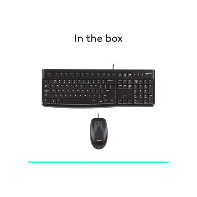 Logitech - MK120 Corded Keyboard and Mouse Combo