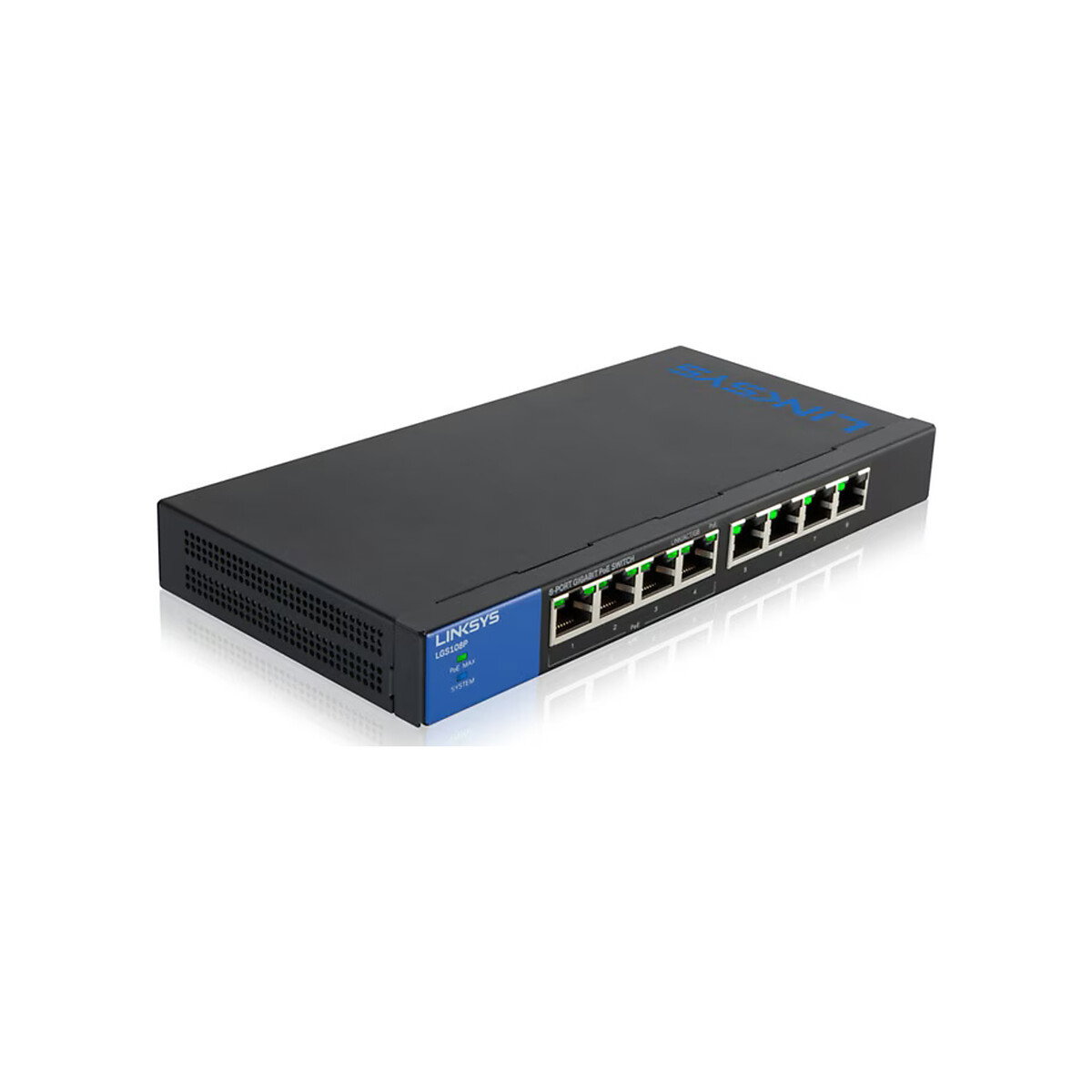 Linksys - 8-Port Business Desktop Gigabit PoE+ Switch lgs108p