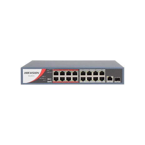 Hikvision - DS-3E0318P-E 16 Port 100 Mbps PoE Switch