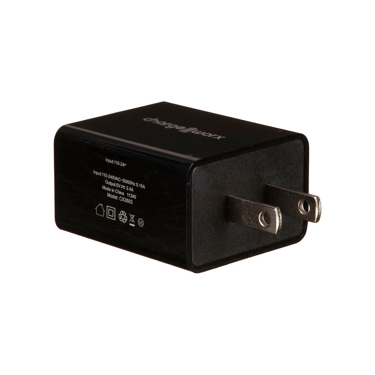 Charge Worx - Wall Charger Dual USB - Black