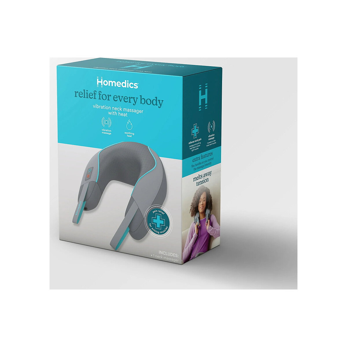 Homedics - Neck Massager with Comfort Foam Vibration and Soothing Heat