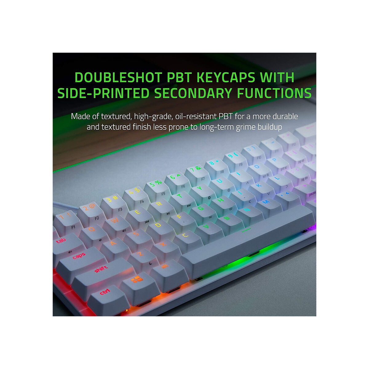 Razer - Huntsman Mini 60% Gaming Keyboard - Mercury White