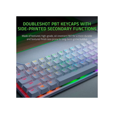 Razer - Huntsman Mini 60% Gaming Keyboard - Mercury White