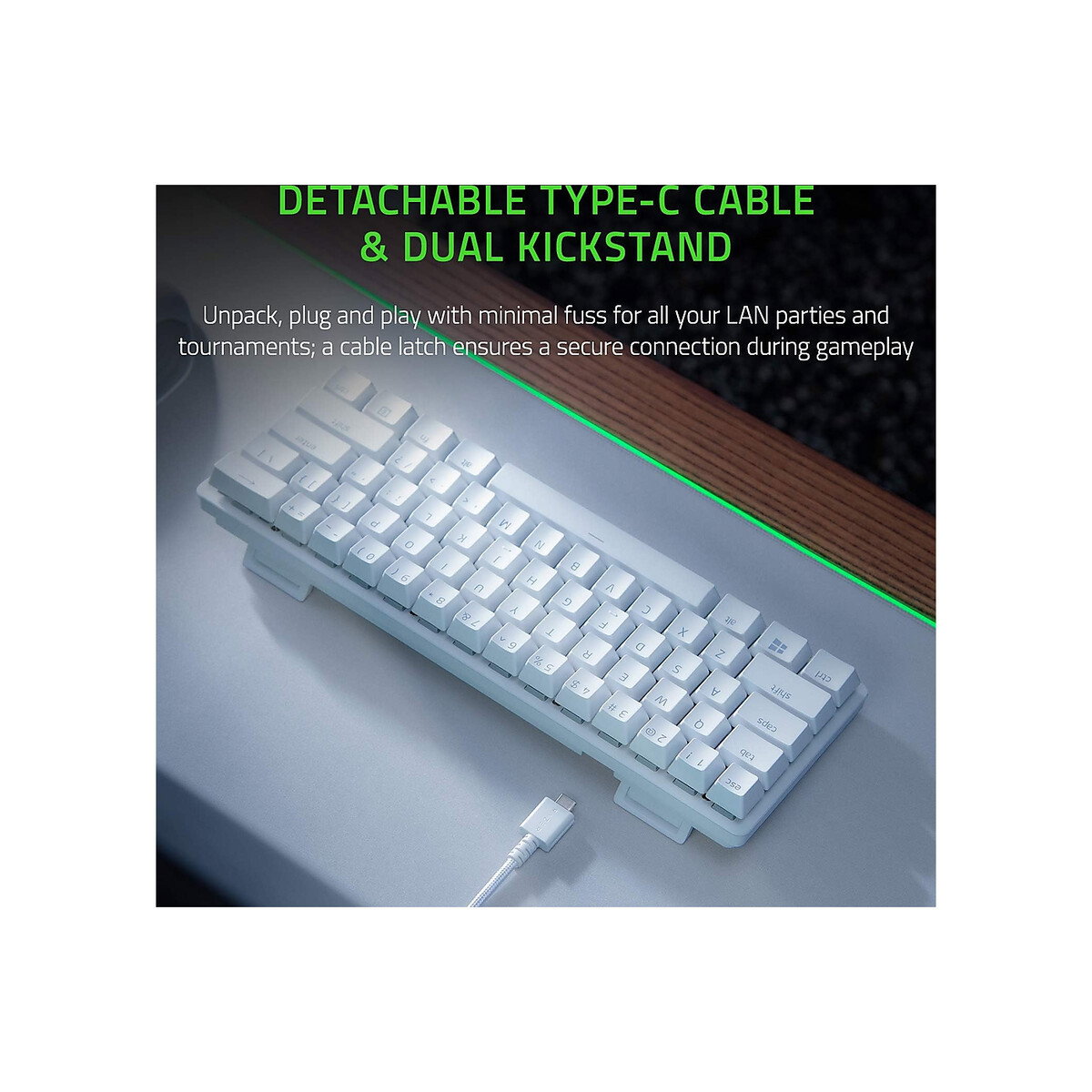 Razer - Huntsman Mini 60% Gaming Keyboard - Mercury White