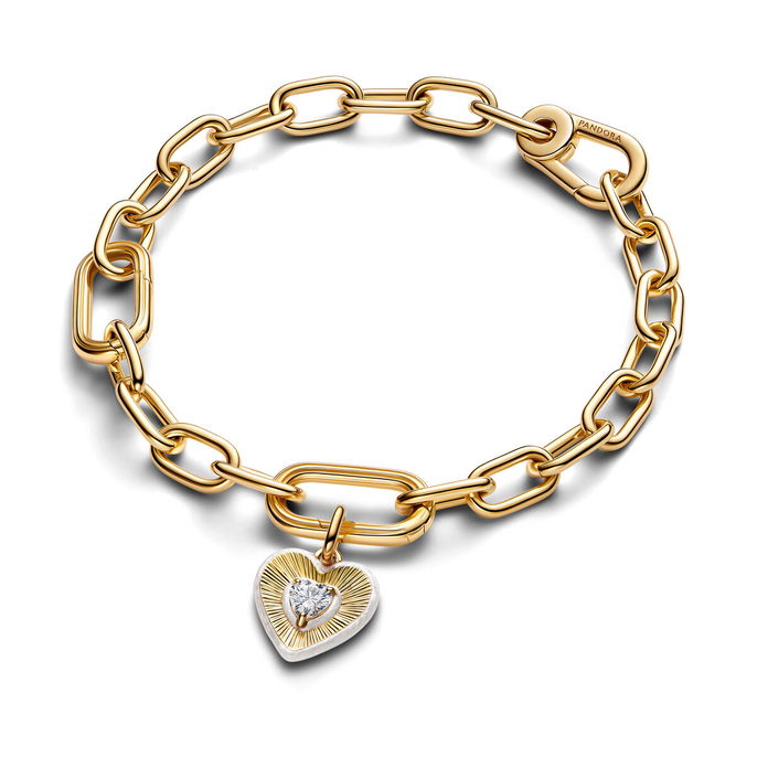 Radiating White Heart Medallion Charm Radiating White Heart Medallion Charm