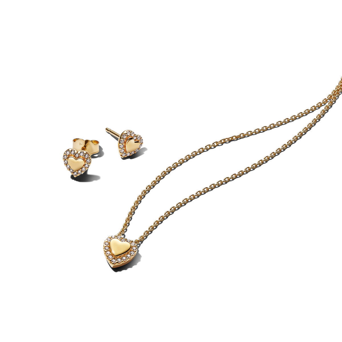 Golden Heart Halo Jewelry Gift Set