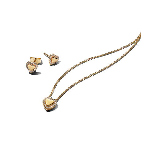 Golden Heart Halo Jewelry Gift Set