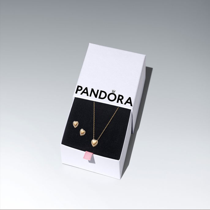 Golden Heart Halo Jewelry Gift Set