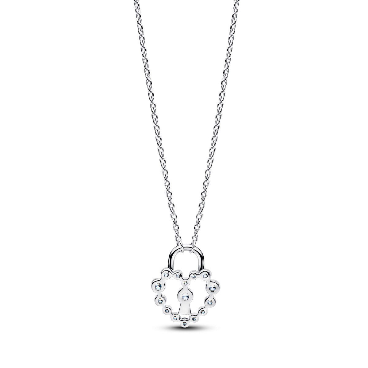 Sparkling Heart Padlock Pendant Necklace