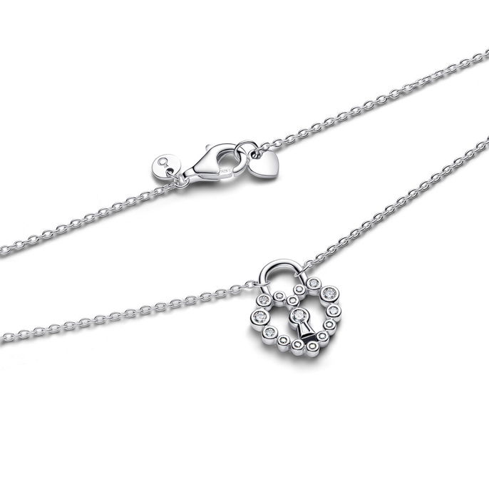Sparkling Heart Padlock Pendant Necklace Sparkling Heart Padlock Pendant Necklace