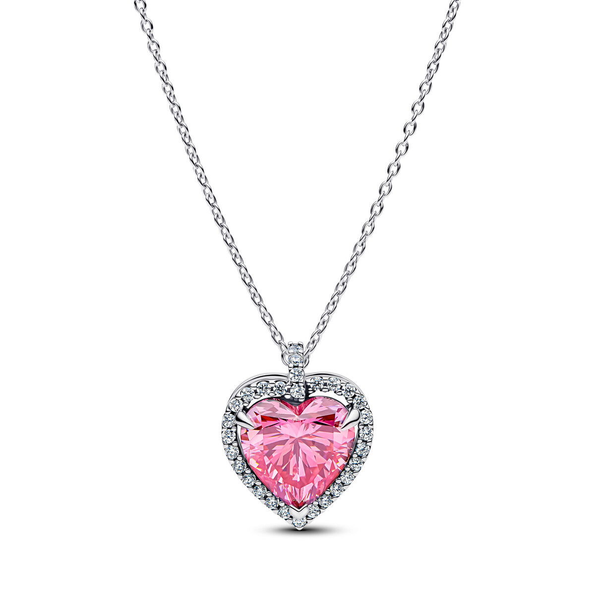 Pink Halo Heart Collier Necklace