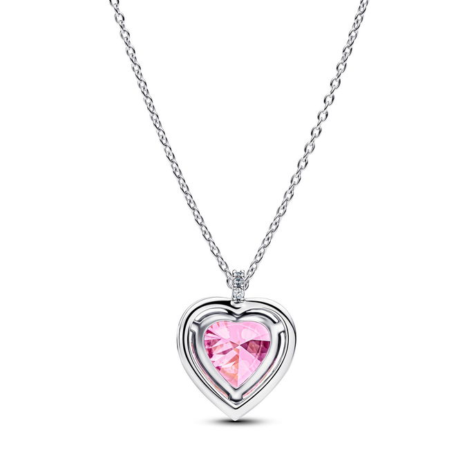 Pink Halo Heart Collier Necklace
