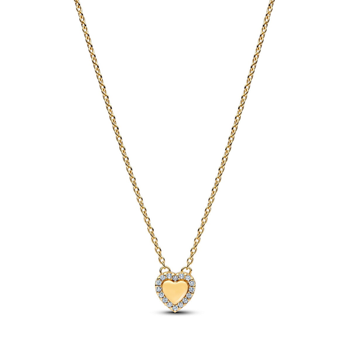 Engravable Heart Halo Collier Necklace