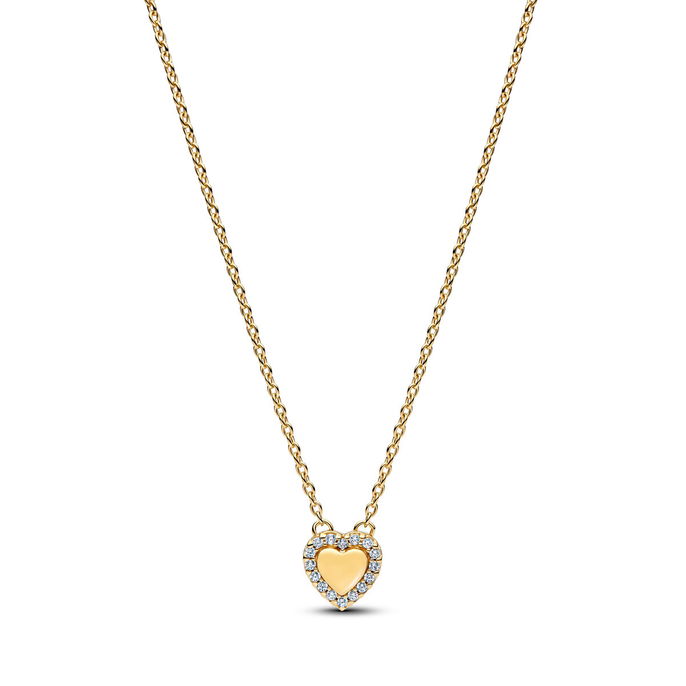 Engravable Heart Halo Collier Necklace Engravable Heart Halo Collier Necklace