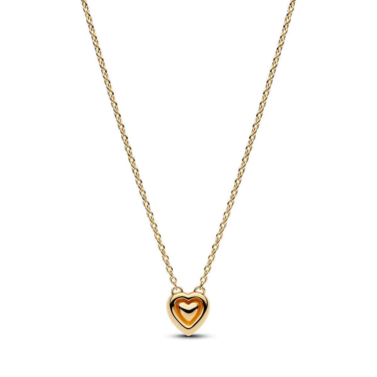 Engravable Heart Halo Collier Necklace