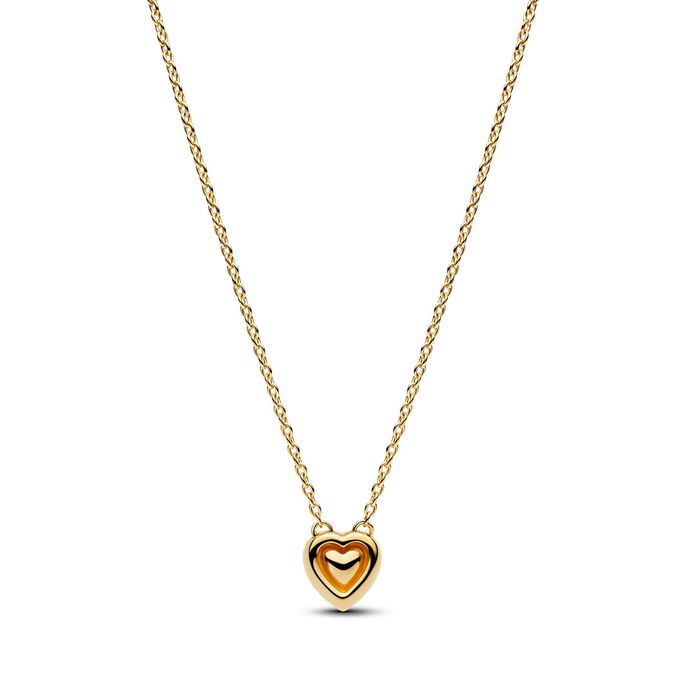 Engravable Heart Halo Collier Necklace Engravable Heart Halo Collier Necklace