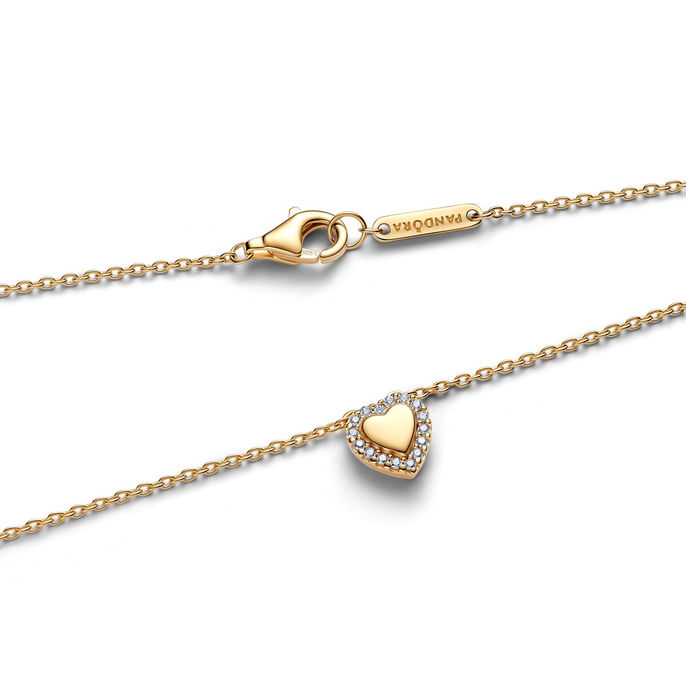 Engravable Heart Halo Collier Necklace Engravable Heart Halo Collier Necklace