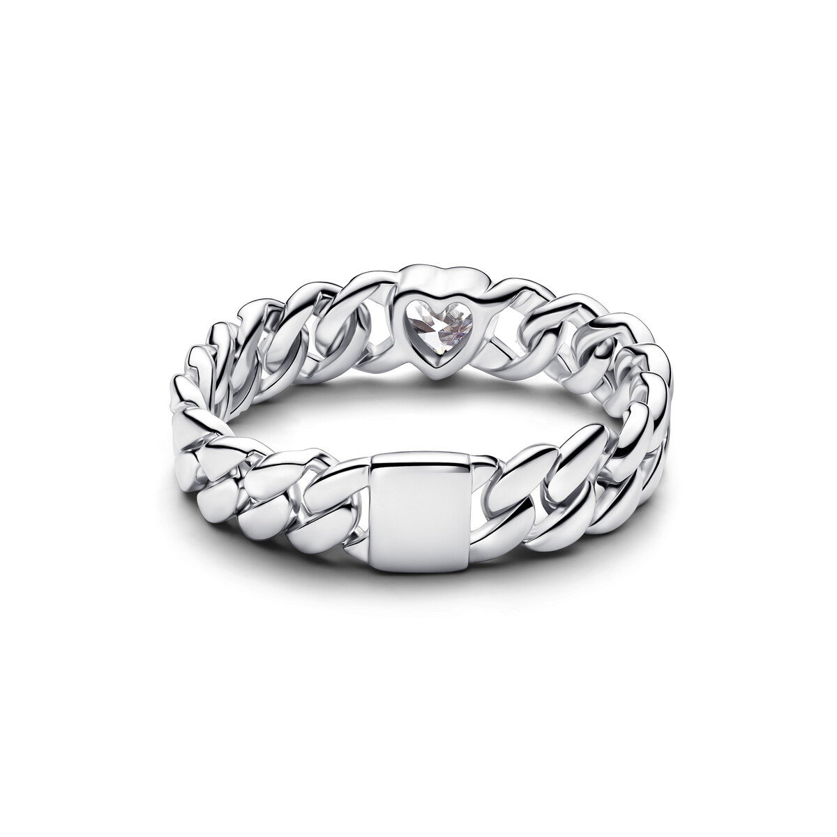 Heart Cuban Chain Ring