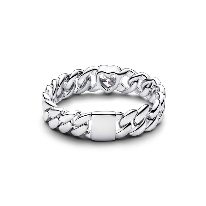 Heart Cuban Chain Ring Heart Cuban Chain Ring