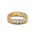 Heart Cuban Chain Ring #164386C01 Heart Cuban Chain Ring #164386C01