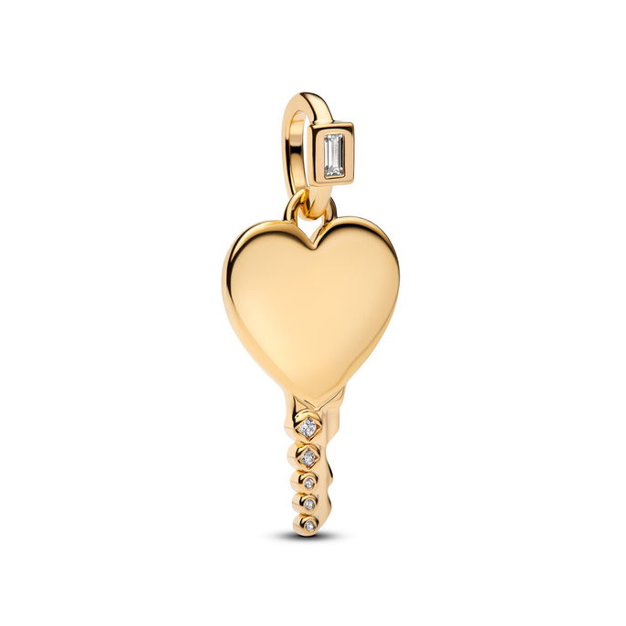 Engravable Heart Key Pendant