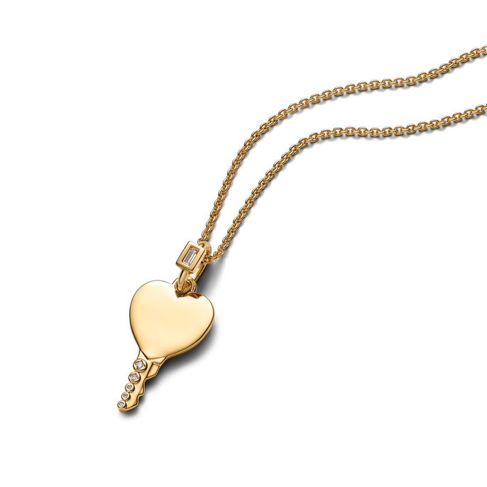Engravable Heart Key Pendant