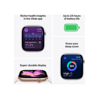 Apple - Watch Series 11 [GPS 46mm] Smartwatch with Jet Black Case and Black Sport Band - M/L