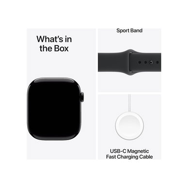 Apple - Watch Series 11 [GPS 46mm] Smartwatch with Jet Black Case and Black Sport Band - M/L
