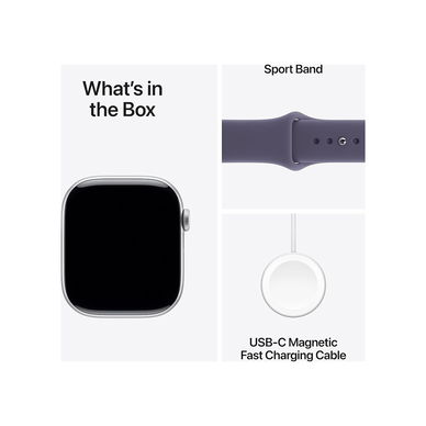 Apple Watch Series 11 [GPS 46mm] Smartwatch with Silver Case and Purple Fog Sport Band - M/L