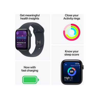 Apple - Watch SE 3 (GPS) 44mm Starlight Aluminum Case with Starlight Sport Band - M/L - Starlight - (2025)