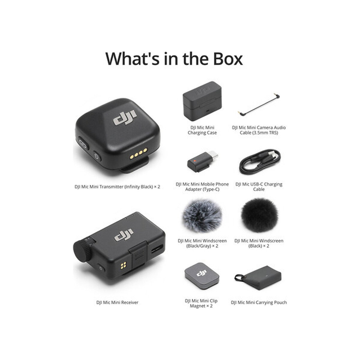 DJI - Mic Mini 2 TX & 1 RX & Charging Case