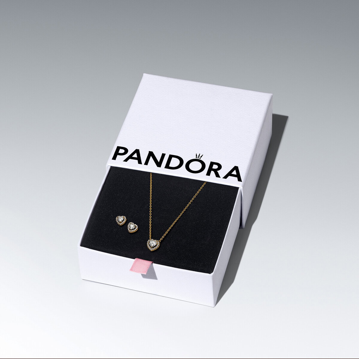 Golden Elevated Heart Jewelry Gift Set