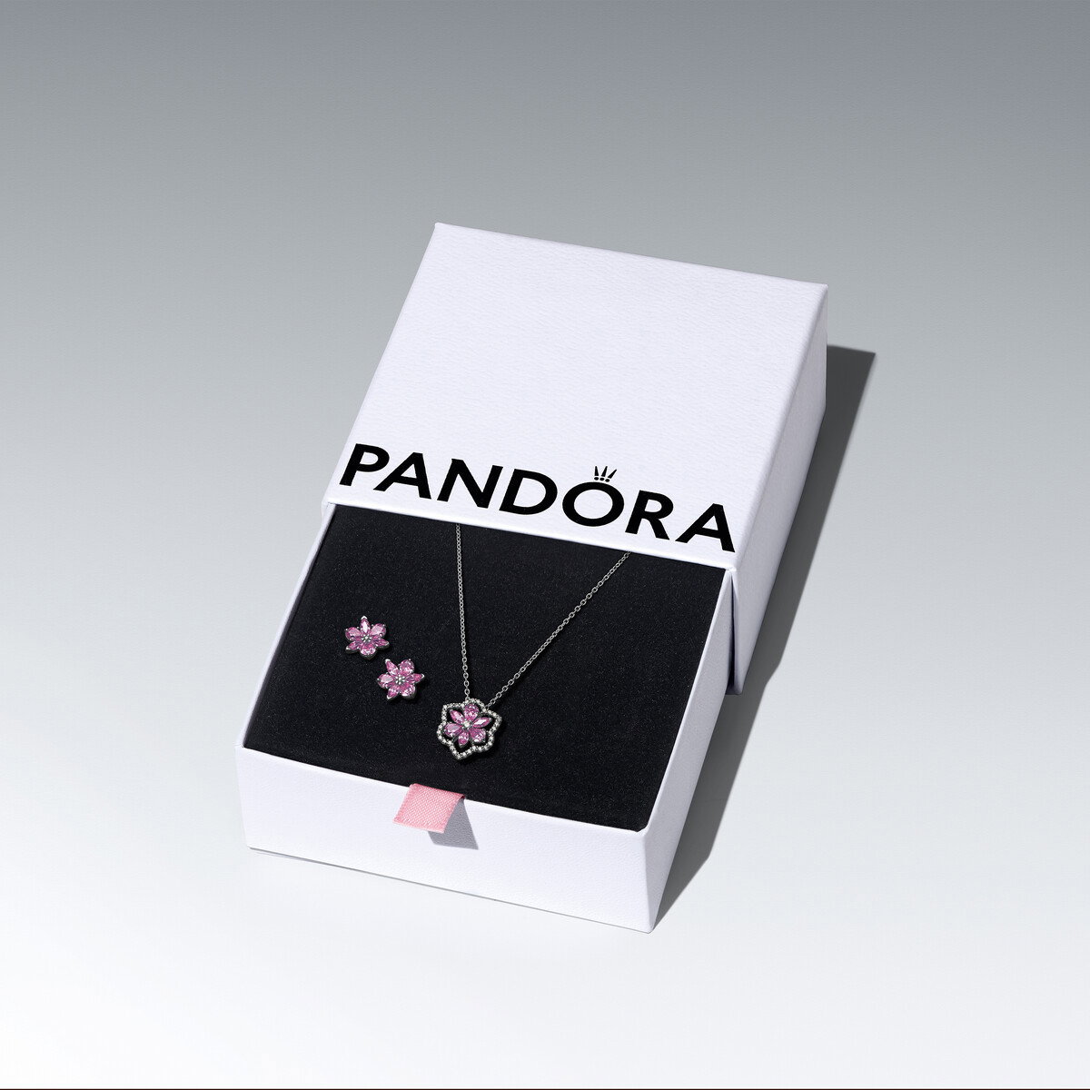 Herbarium Sparkling Pink Flower Jewelry Gift Set