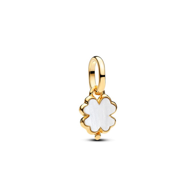 White Lucky Clover Dangle Charm White Lucky Clover Dangle Charm