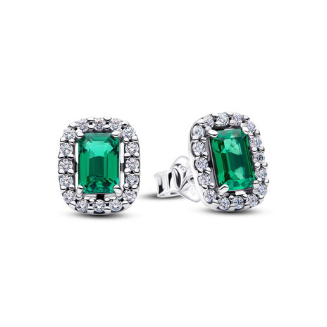 Sparkling Rectangular Stud Earrings