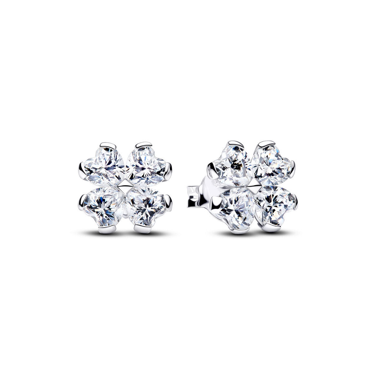 Sparkling Lucky Clover Stud Earrings