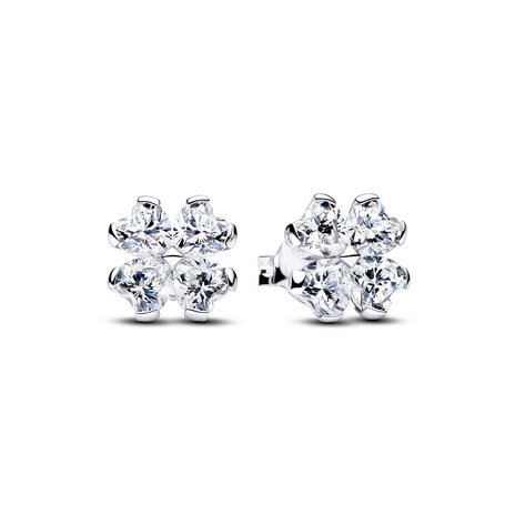 Sparkling Lucky Clover Stud Earrings