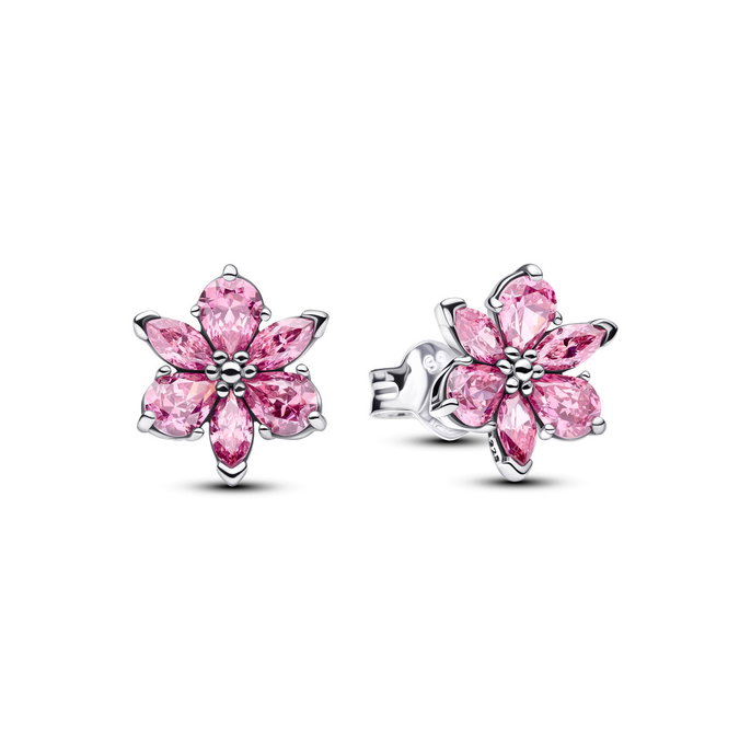 Herbarium Sparkling Pink Flower Stud Earrings Herbarium Sparkling Pink Flower Stud Earrings