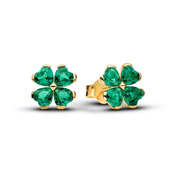 Green Lucky Clover Stud Earrings Green Lucky Clover Stud Earrings